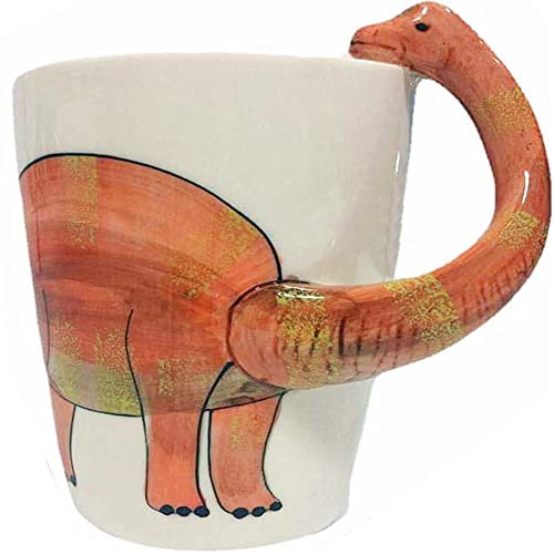 Mugs à café Jurassic Animals Dinosaure, mignon 3D, long manche, design amusant, créatif en porcelaine, tasses à lait, grande capacité de 400 ml