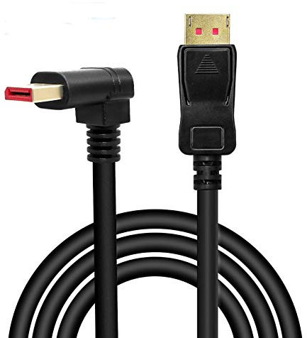 ALYYDBG Right Angle Displayport 1.4 Cable, Male to Male Corner DP 1.4 Cable Support 8K/60Hz, 4K@144Hz for DP Interface. 6FT/1.8M
