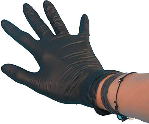 Pro DP 100 Latex Einweghandschuhe Einmalhandschuhe Latexhandschuhe Einweghandschuhe schwarz ungepudert/puderfrei im Spender verschiedene Größen zur Auswahl (M/medium/mittel)