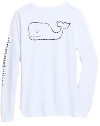 Vineyard Vines Women's Long-Sleeve Vintage Whale Pocket T-Shirt, White Cap, M