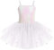 IWEMEK Kinder Ballettkleidung Mädchen Ballettkleid Ärmellos Pailletten Balletttrikot Ballettanzug Tanzkleid Tanzbody mit Tütü Rock Ballettrock Gymnastik Tanzbekleidung Weiß 9-10 Jahre