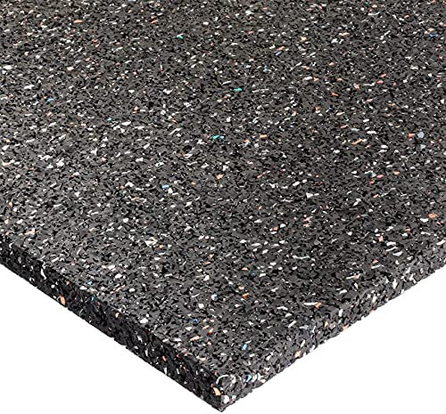 ANRO Antivibration Matte Bautenschutzmatte Antirutschmatte Fallschutzmatten Terrassenpads Gummi schwarz 600x600x15mm