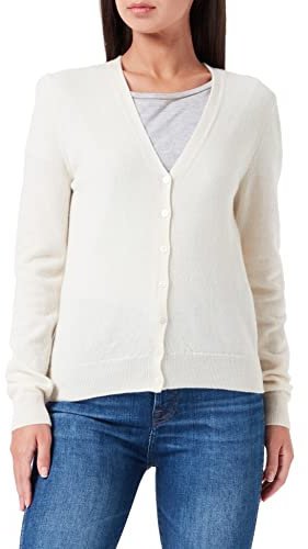 United Colors of Benetton Cardigan M/L 1002d6879 Manica Lunga, Bianco Panna 000 V2, M Donna