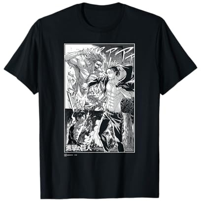 Attack on Titan Eren Yeager Titan Transformation Manga Style Maglietta