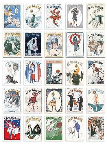 Artery8 50 Pcs French Music Theatre Arts Aesthetic Collage Kit La Vie Parisienne Wall Art Prints A6 Set Pack 14.8 x 10.5 cm (5.8 x 4.1) Room Decor Poster Collection