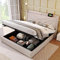 Dolamaní Polsterbett Doppelbett 160x200 cm mit Stauraum Bettkasten und USB Typ C Ladefunktion Kopfteil, Leinenstoff Jugendbett Erwachsenenbett Beige