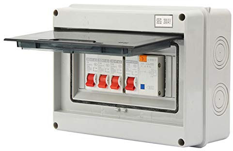 Sicherungskasten Aufputz 230V, 3 Wege Leitungsschutzschalter 6A+16A+32A Sicherungsautomat Trennschalter Schutzluftschalter, für garage caravan Zuhause Büro Einkaufszentrum