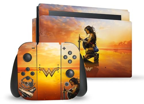 Head Case Designs Offizielle Wonder Woman Movie Schwert Und Schild Poster Vinyl Haut Gaming Aufkleber Abziehbild Abdeckung kompatibel mit Nintendo Switch Console & Dock & Joy-Con Controller Bundle