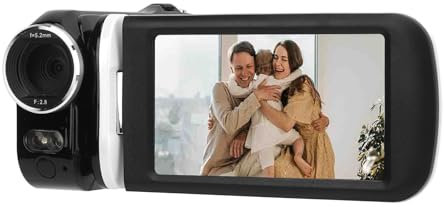 Tbest Videokamera Camcorder, 48 MP 2,7 K HD Vlogging Kamera Recorder 18 facher Digitaler Zoom Videoaufzeichnung 7,6 cm (3 Zoll) 180° Drehbar Touchscreen Infrarot Nachtsicht DV Kamera