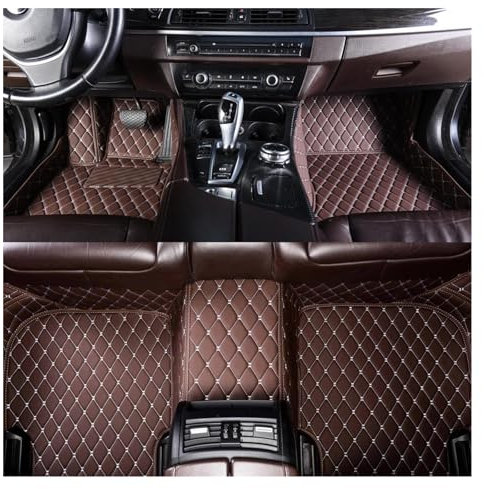 Automatten Auto Fußmatten Für Ford Für Fiesta Für 2009-2017 Auto Innen Zubehör Leder Teppiche Teppiche Fuß Pads Autoteppich Fußmatten (Color : Kaffee)