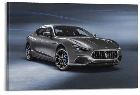 BPQN Rennwagen-Poster, Motiv: Ghibli, Sportwagen, Superauto, dekoratives Gemälde, Leinwand-Kunstbild, 60 x 90 cm