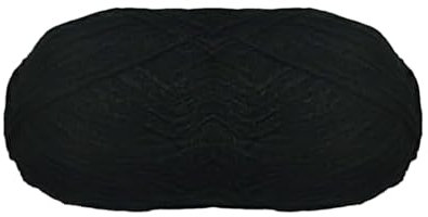 Gomitolo di Lana Fine (100 gr - 365 metri), Lana per Uncinetto e Maglia, Acrilica, Nero