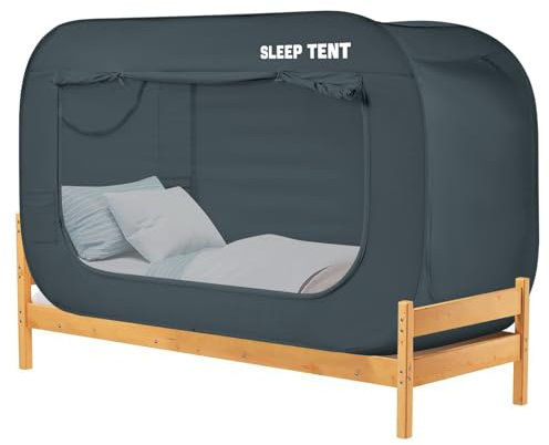 Betthimmel, Bettzelt, Traumzelt, Privatsphäre, Doppelgröße, Schlafzelt, für den Innenbereich, Pop-Up-Vorhang, atmungsaktiv, mit Moskito-Netzfenster für Kinder und Erwachsene (Matratze nicht im