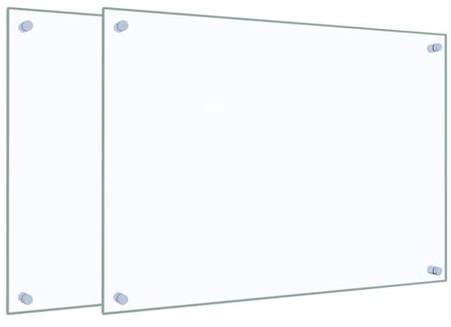 vidaXL Küchenrückwände 2 STK. Transparent 70x50 cm Hartglas, Rückwand, Rückwand für Küche, Rückwand aus Glas, Rückwände, Spritzschutz