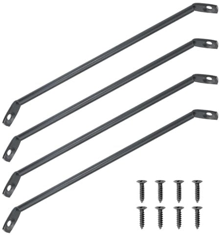 ITROLLE 4 schwarze verstärkte Beine, Halterung, Eisenplatte, Stützstrebe auf Dreieck-Tischbein-Adapter, Anschluss für Holzcomputer-Schreibtisch, Kaffee, Esstische, Bettmöbel, mit Schrauben