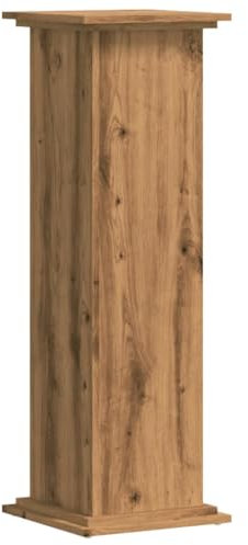 vidaXL Plant Stand Pot Holder - Artisian Oak Engineered Wood - 60kg Load Capacity - 33x33x100 cm - Indoor Garden Display Stand - Modern Flower Rack