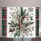 ABAKUHAUS Weihnachten Rustikaler Gardine, Kariertes Weihnachtsornament Bonbons, Schlafzimmer Kräuselband Vorhang mit Schlaufen und Haken, 280 x 175 cm, Zinnoberrot Beige Grün