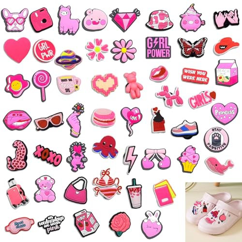 60 Stück Zufällig Schuhanstecker Pins Anstecker Für Crocs Jibbitz, PVC Schuh Anhänger für Clogs, Schuh Charms Schuhanhänger Karikatur Zubehör Für Clog DIY Dekorationen, Kinder Party Geschenke