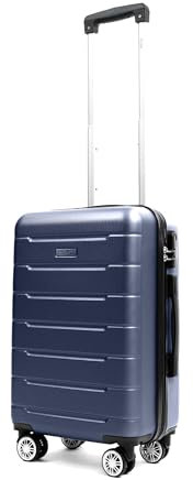 Easy Move ABS Hartschalenkoffer - Reisekoffer mit 360° Rädern, Zahlen-Schloss -, Hartschalenkoffer, Luggage, Trolley Koffer (Dark Blue, Medium 54cm)