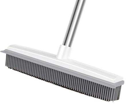 QAUUCP StraßEnbesen 2 in 1 Teppichbürste Gummibesen mit verstellbarem langem Griff for den Außenbereich, weicher Push-Besen(Telescopic)