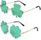 XIHIRCD 2 Paar Sonnenbrillen zum St. Patrick's Day, Brillen mit Grünem Kleeblatt und Kleeblatt Irische Sonnenbrillen Koboldbrillen Brillen für St. Patrick's Day Zubehör Kostümdekor