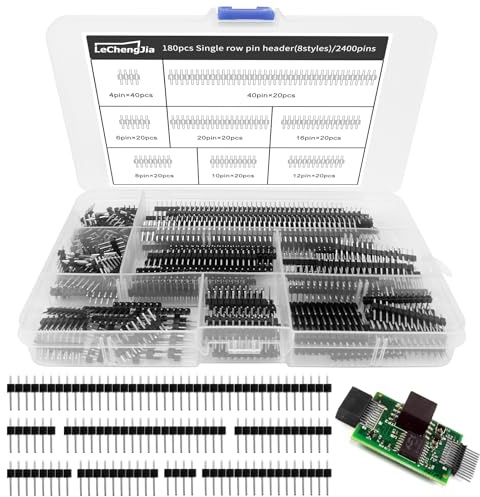 180 Stück 2.54mm Gerade Einreihige Stapelbare Buchsenleiste | Gerade Einreihige Platine Weibliche Stiftleiste Sockel Steckerleiste, für Axxuino Stackable Shield (4/6/8/10/12/16/20/40 Pin)