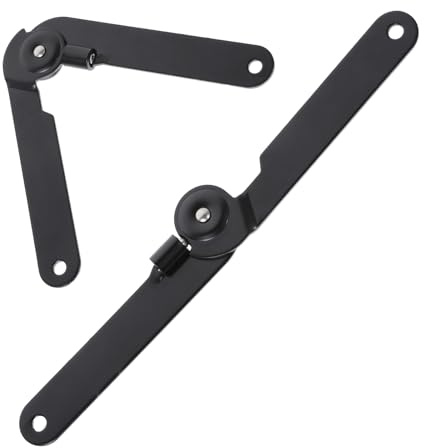 2 PCS 180 Degree Lid Support Hinge Black Rotatable Folding Hinges Heavy Duty Locking Hinges for Furniture Cabinet Door Box Cupboard Hardware Locks Box