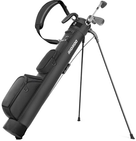 Golf Stand Bag Golf Stand Tragetasche mit Riemen Tasche 2-Wege-Teiler 3 Taschen Leichtgewicht einfach zu tragen für die Driving Range, Par 3, und Executive Kurse