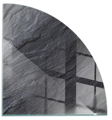 Funkenschutzplatte für Kamin 100x100 cm Dekorative Glasbodenplatte Glasboden Hitzeschutz Quadrant Schutzplatte Hartglas Elegantes Design Stilvollem Motiv - Textur der Steinoberfläche