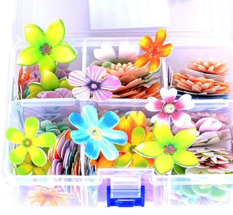 Klebstoff essbares Reispapier, 100 Stück Blumenform Kuchen Backdekoration, essbare Blume für Kuchen Topper Dekor Hochzeitsfeier Cupcake Food Dekorationen, Papier