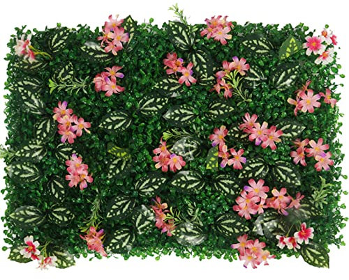 GAOAZHEN Artificial Grass Wall Panels, Artificial Boxwood Hedge Panels 4PCS, Grass Wall Backdrop Artificial, Greenery Backdrop Artificial Boxwood Hedge Wall Roll Panel Fence Decor, Privacy Fence Scre