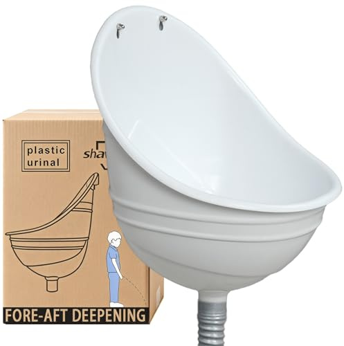 Urinoir de garage sans eau en plastique pour homme, urinoir mural pour homme, urinoir d'extérieur mural pour salle de bain, sans perçage, auto-adhésif pour homme (blanc)