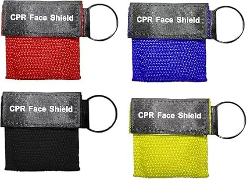 5 Stück Beatmungsmaske Erste Hilfe, CPR Maske Face Shield, Beatmungsmaske Schlüsselanhänger, Beatmungstuch, Feuerwehr Ambubeutel, Tragbarkeit Beatmungsbeutel, Geeignet für Die Notfallrettung(5 Farben)