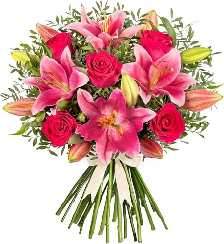 Fresh Flower Bouquet Delivery: Pink Roses, Lilies for Birthday & All Occasions!