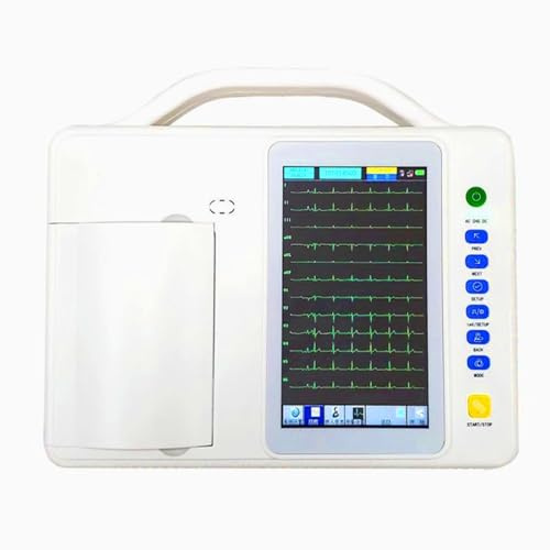 LTdlhFk 3-Kanal-EKG, Tragbarer Dynamischer 12-Kanal-Monitor, 7-Zoll-Touchscreen, Automatische Datenanalyse/-Export, Herzfrequenzbereich 30–300 Schläge/Min