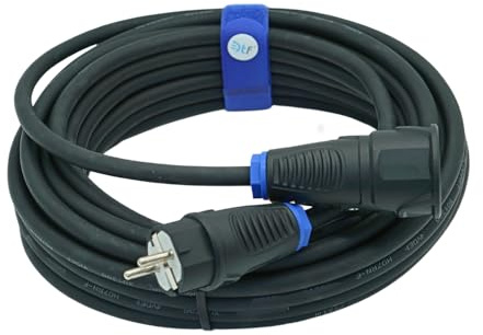Verlängerungskabel Schuko H07RN-F 230V 3x2,5mm² PCE IP20 in Schwarz 2-50m