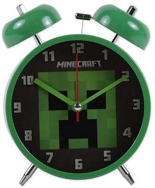 Accutime Minecraft Kinderwecker Creeper Twin Bell