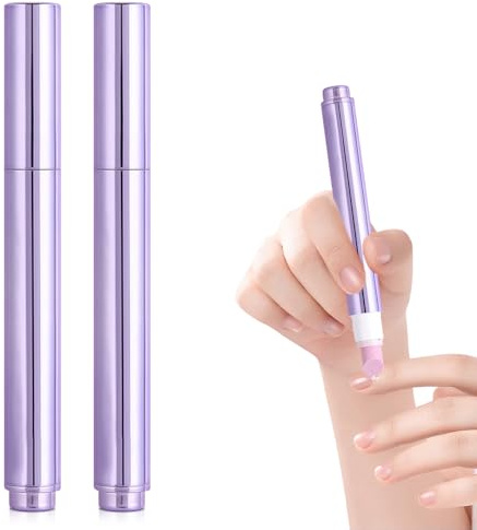 3-in-1 Nagelhautölstift, Nagelhautentferner Stift mit Keramikspitze, Nagelhautschieber-Ölstift mit Keramikspitze, Nagelpflege Stift Nagelhautöl für Trockene, Strapazierte Nägel (2Pcs)