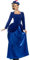 Smiffys Viktorianische Xanthippe Deluxe Kostüm, Blau, mit Top, Rock und Hut