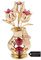 Beautifully Crafted Tulips In A Vase Table Top Ornament Dipped In 24k Gold Plating Made with Genuine Matashi Crystals (Butterfly, Red Crystal)