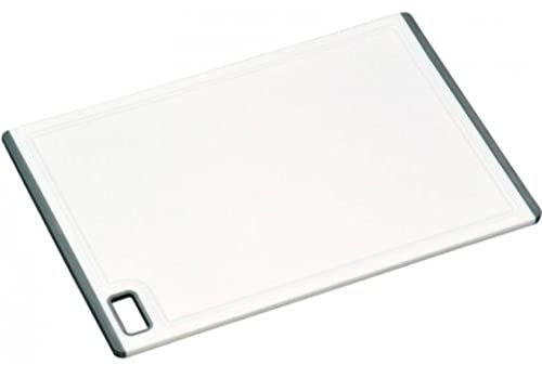 Kesper 30891 Schneidebrett groß aus Kunststoff, weiß/grau, 36 x 25 x 0,9 cm