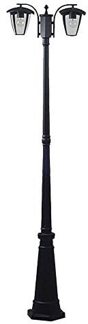 Außen Stand Lampe schwarz ALU Steh Beleuchtung Garten Laterne Terrassen Kandelaber Glas V-TAC 7062