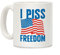 LookHUMAN I Piss Freedom Kaffeetasse aus Keramik, 325 ml, Weiß