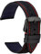 WOCCI 20mm Bracelet Montre pour Homme et Femme, Cuir Suédé Italien, Boucle Noire (Noir)