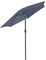 Azuma Garden Parasol 2.5M Round Grey 6 Panel Crank & Tilt Function Patio Umbrella Sun Shade With UV50 Protection Adjustable Canopy Air Vented For Stability Aluminium Pole Summer Dining Accessory