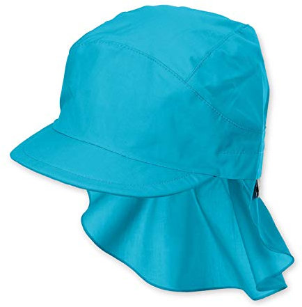 Sterntaler Baby-Mädchen Schirmmütze mit Bindebändern und Schutz für den Nacken Mütze, Türkis (Türkis 435), (Herstellergröße: 47)