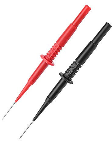 2 Stück (schwarz + rot), Slim-Reach-Prüfspitze, Multimeter-Prüfspitze, Piercing-Nadeln, Steckdose isoliert, Qualitätsmaterial, einfach zu bedienen, 600 V / 10 A, P5008