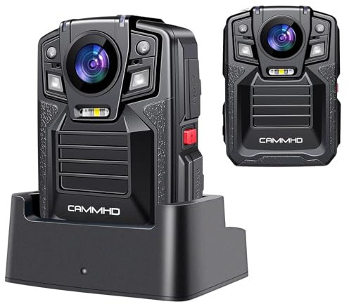 CAMMHD V8 Pro 32GB 2160P Body Cam 42MP wasserdicht Loop-Aufnahme 2 * 2200mAh Batterien mit 10 Stunden Bodycam körperkamera Polizei mit tragbarer Audio- und Videoaufzeichnung für die Tagungen/Wandern