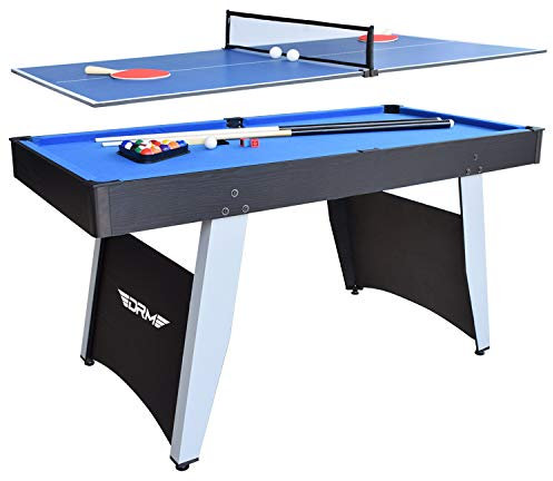 ALPIKA 5FT 2 in 1 Combo Games Table Set- Billiard Table Pool Table Snooker Table + Table Tennis Table With All Accessories, Blue