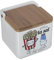 TIENDA EURASIA® Saleros de Cocina con Tapa Originales - Cerámica con Tapa - 12x12x12cm (Sal DE MI Vida Palomitas)